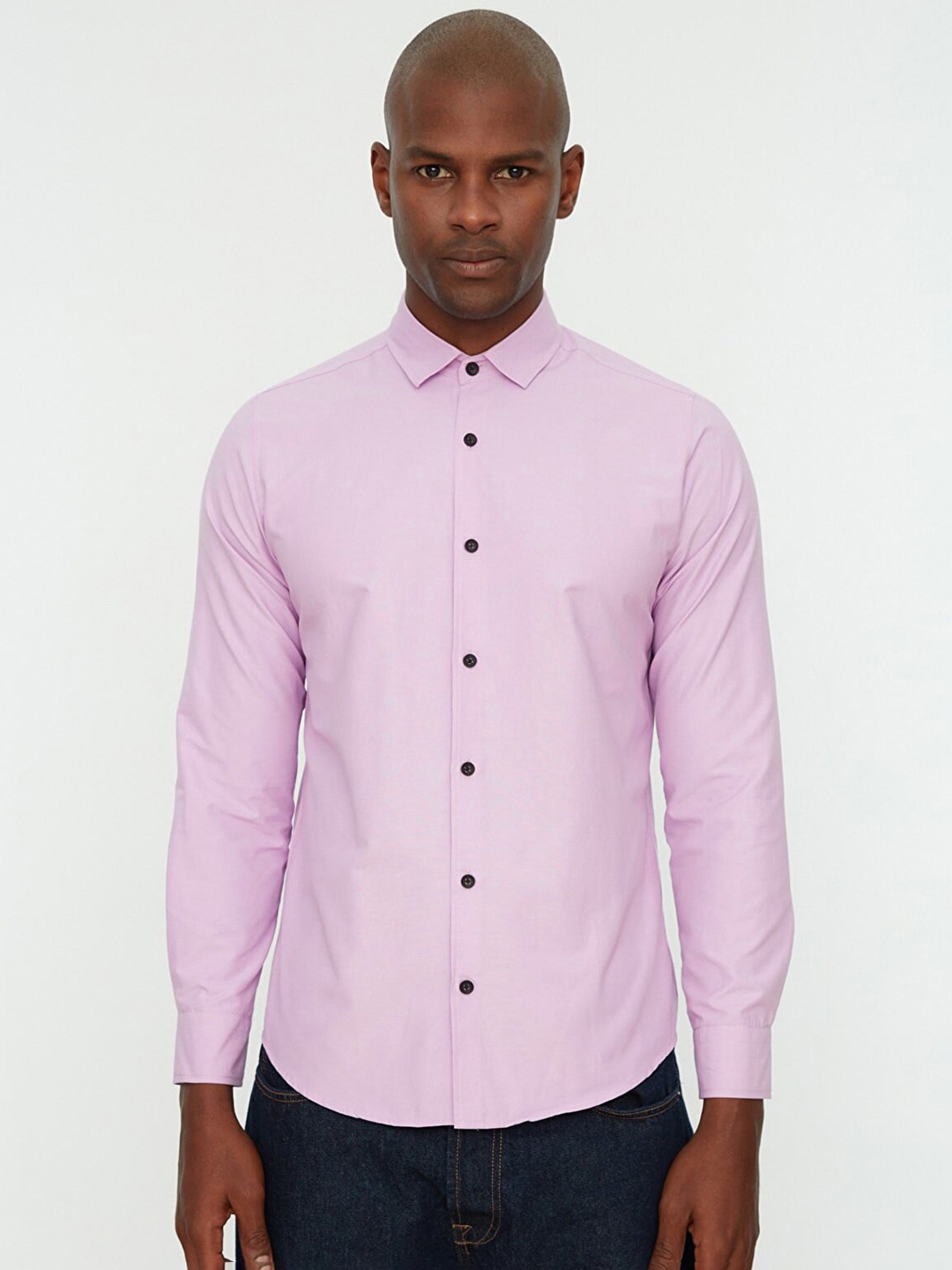 Trendyol Men Lavender Solid Casual Shirt