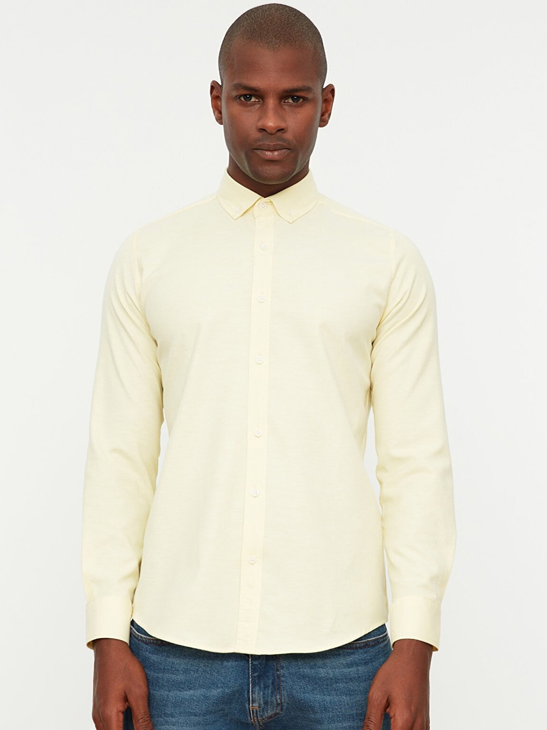 

Trendyol Men Cream-Coloured Slim Fit Casual Shirt