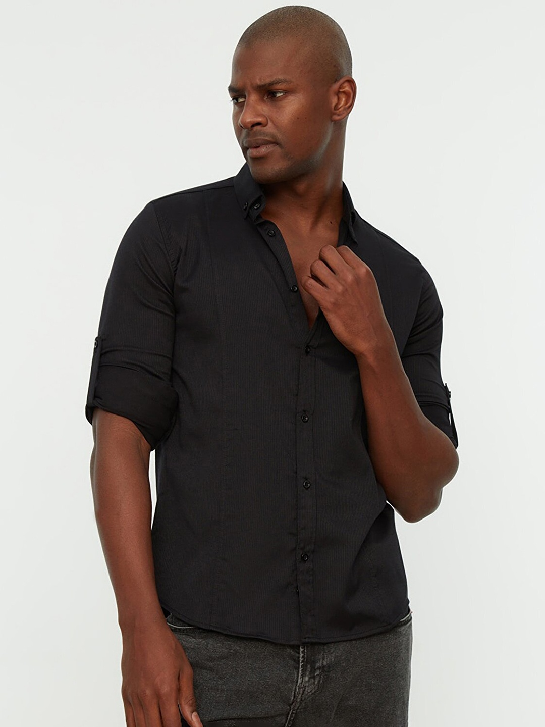 

Trendyol Men Black Casual Shirt