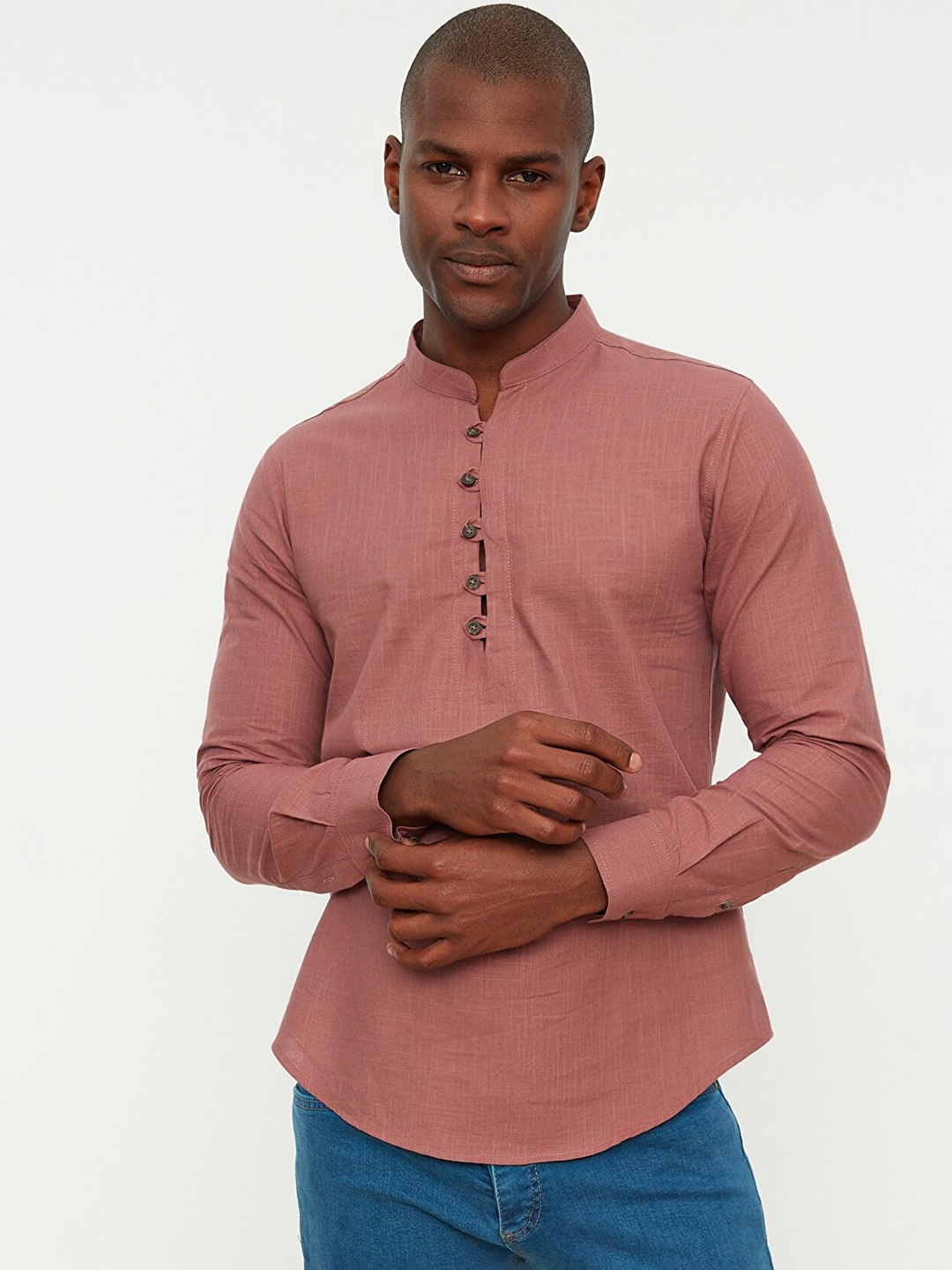 

Trendyol Men Mauve Casual Shirt