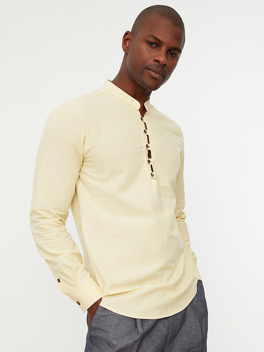 

Trendyol Men Yellow Casual Shirt