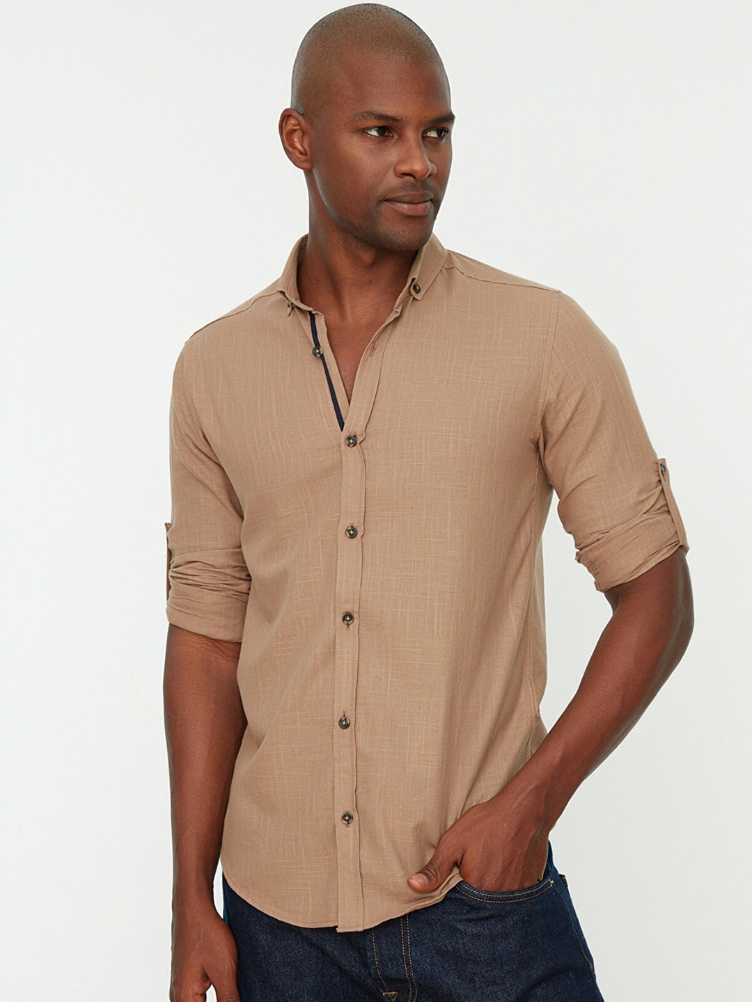 

Trendyol Men Brown Casual Shirt