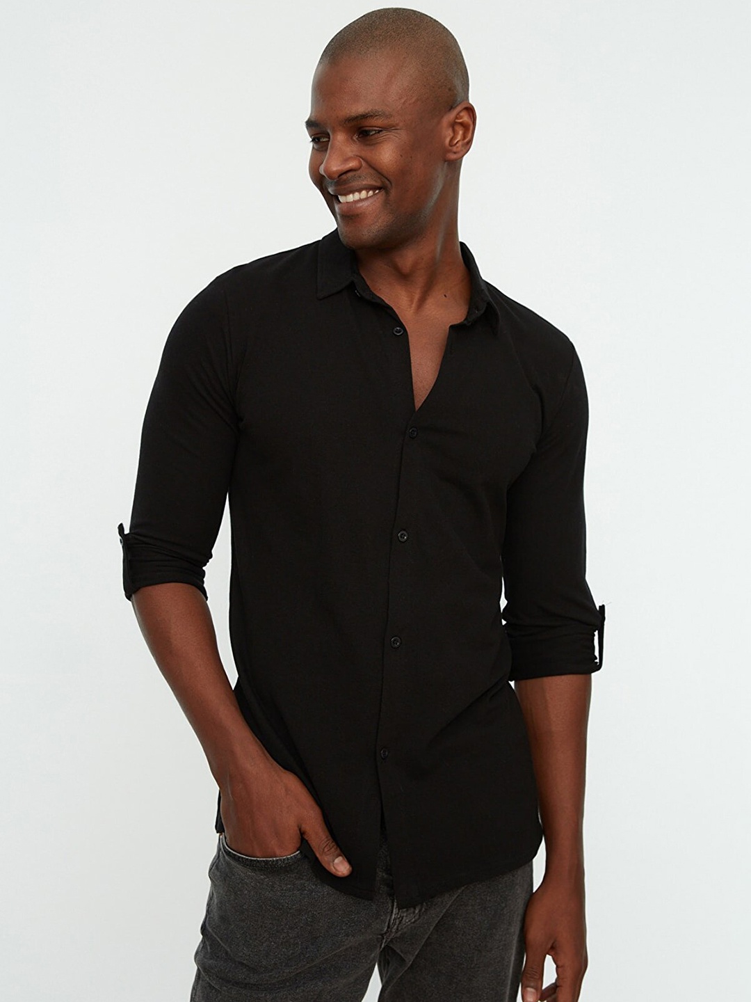 

Trendyol Men Black Casual Shirt