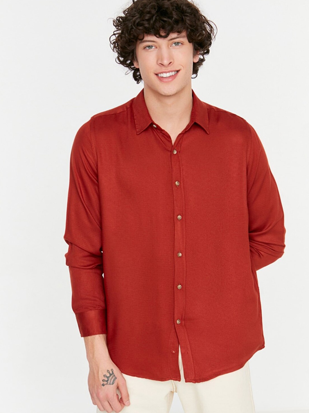 

Trendyol Men Red Casual Shirt