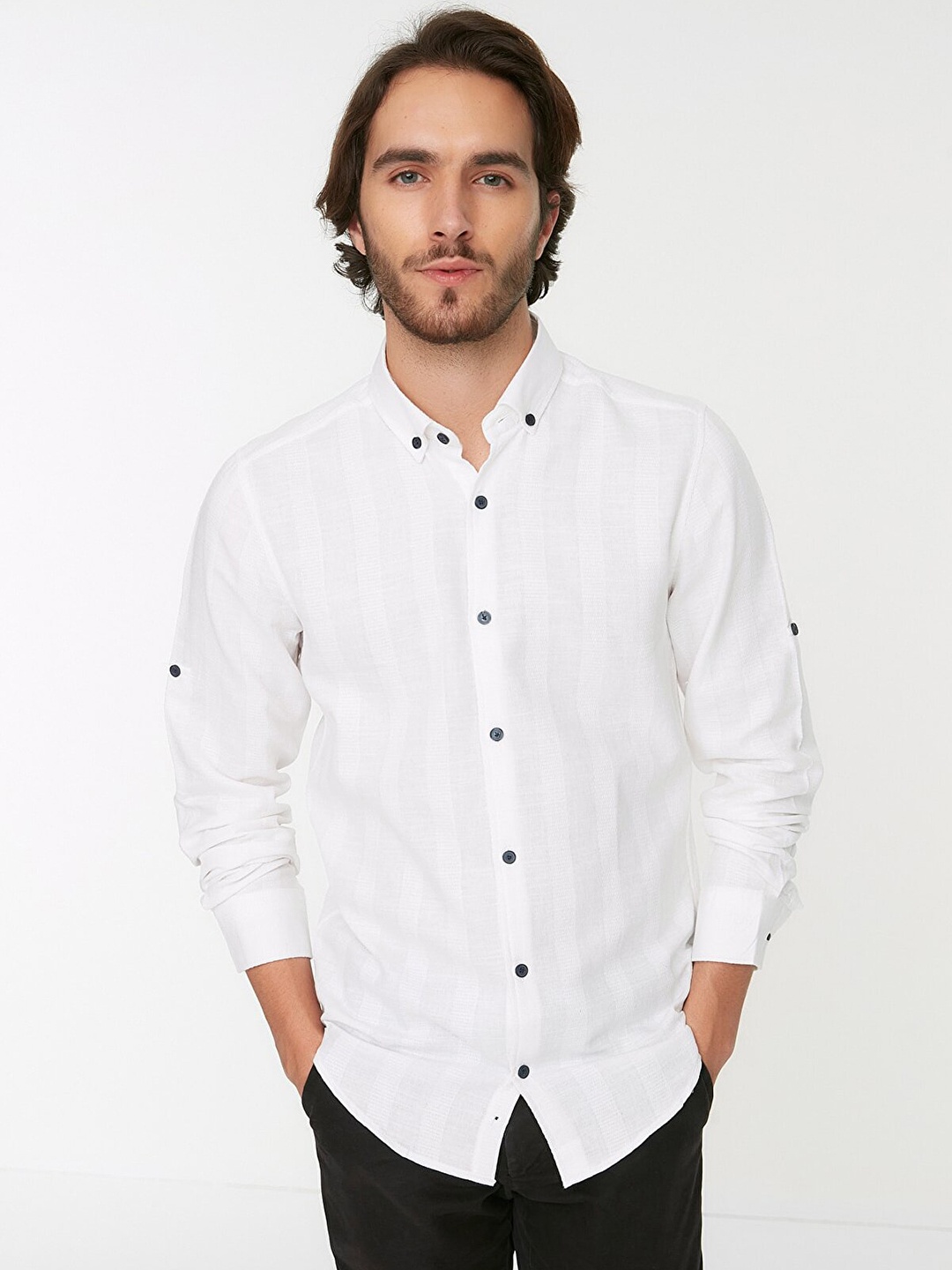 

Trendyol Men White Casual Shirt