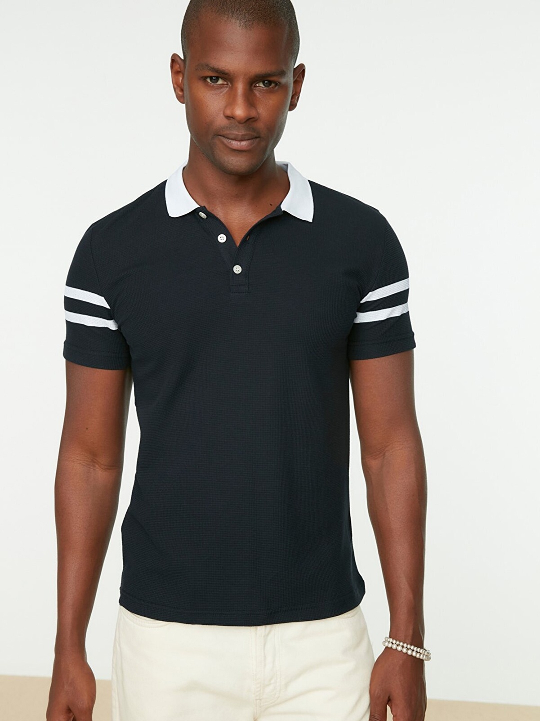 

Trendyol Men Navy Blue Polo Collar T-shirt