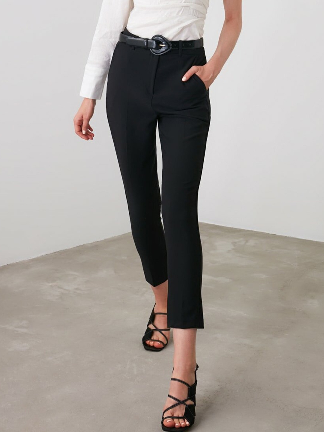 

Trendyol Women Black Solid Trousers