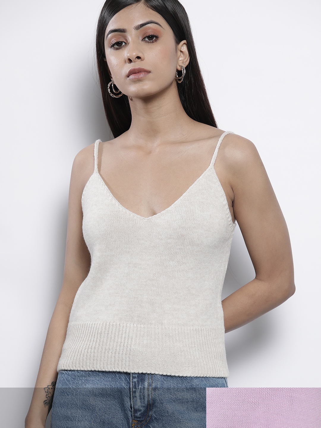 

Trendyol Women Pack of 2 Beige & Lavender Solid Top