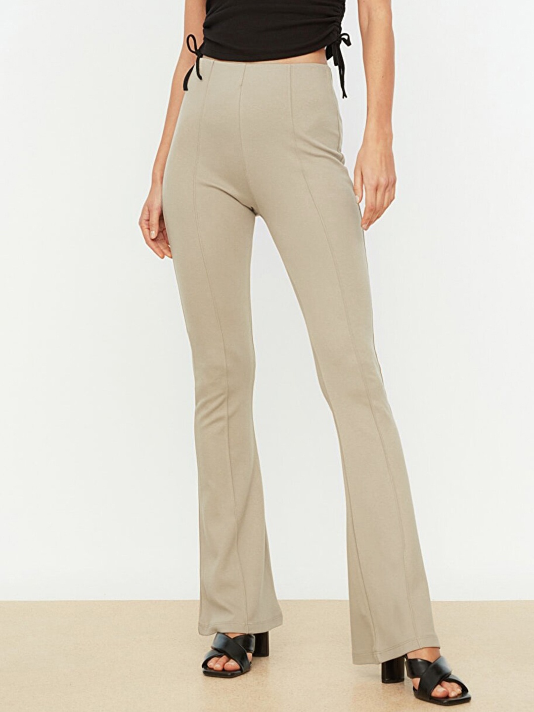 

Trendyol Women Bootcut Trousers, Beige