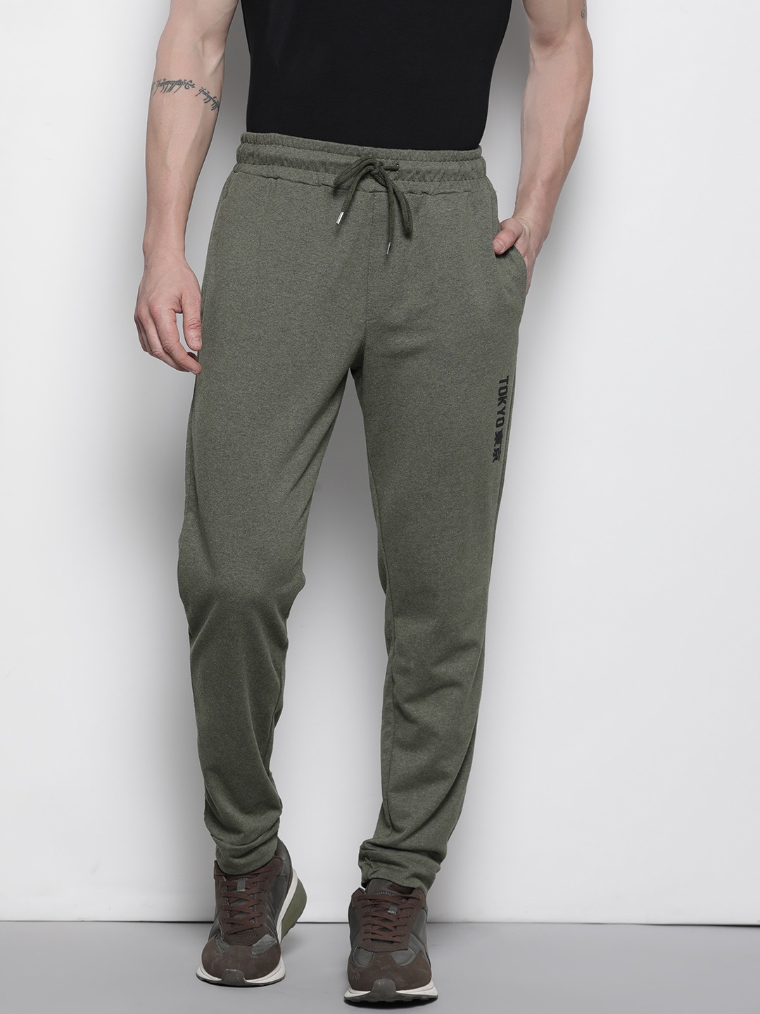 

Trendyol Men Solid Sweat Track Pants, Olive