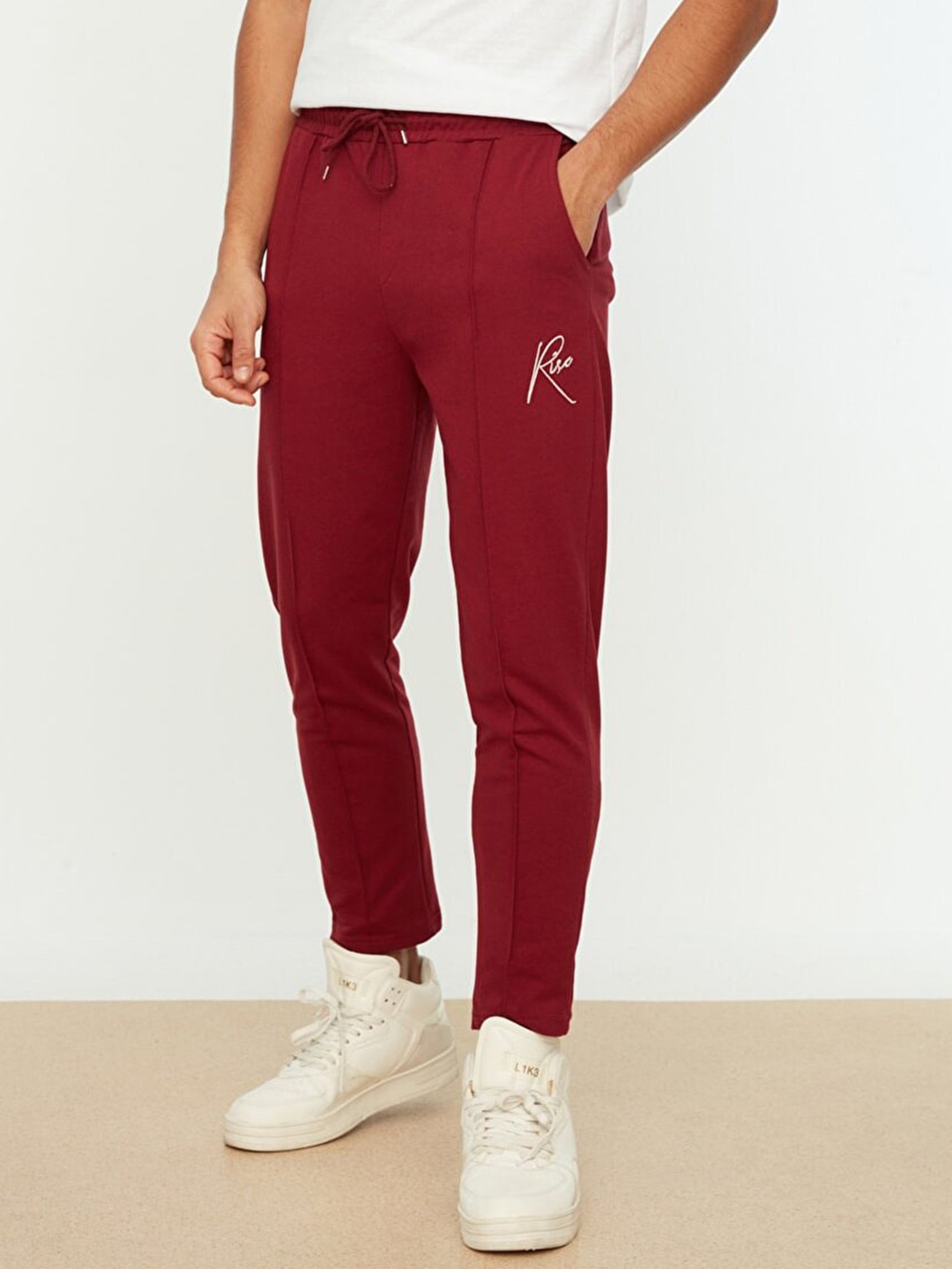 

Trendyol Men Maroon Solid Track Pants