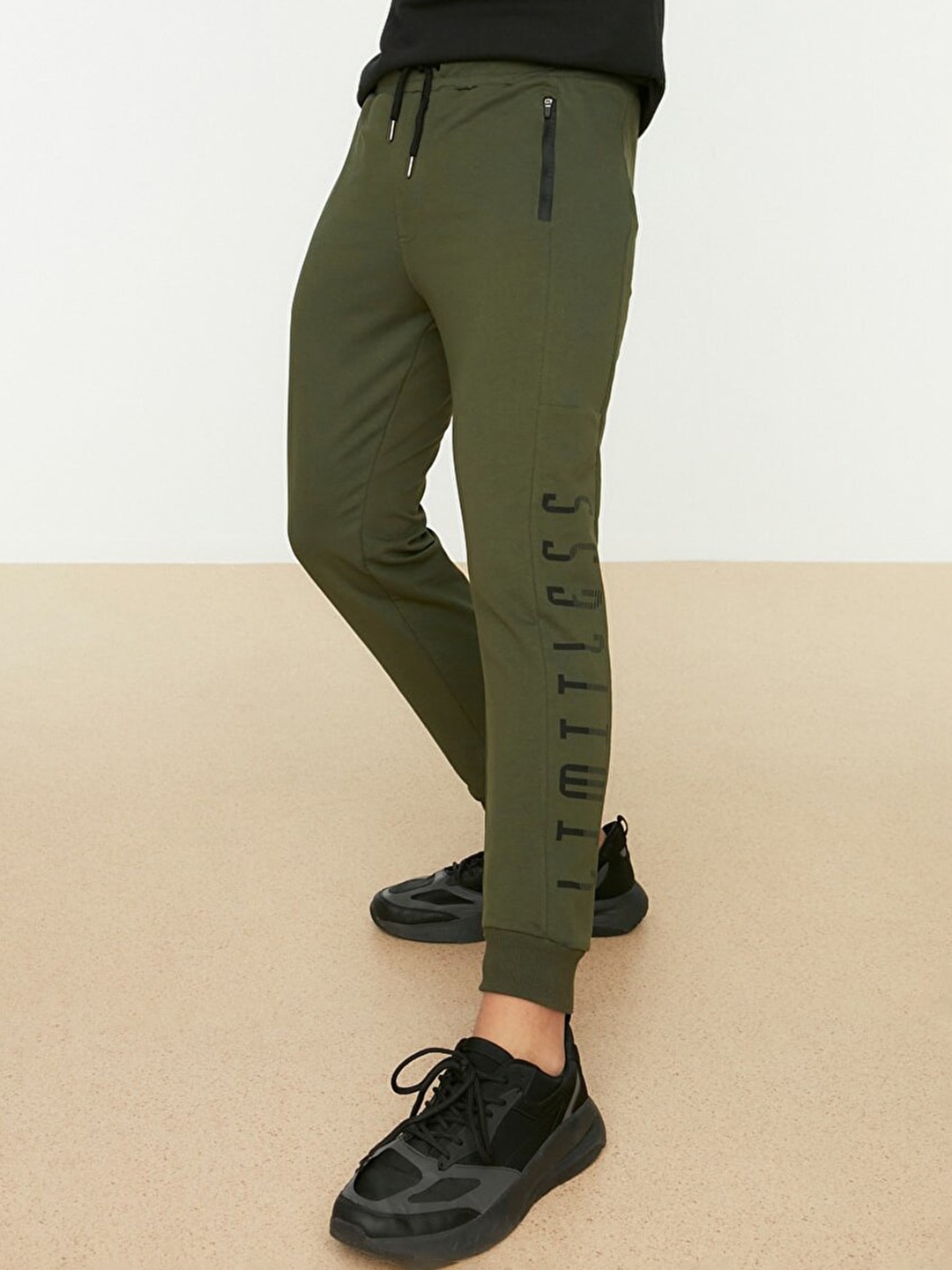 

Trendyol Men Olive Green Solid Joggers