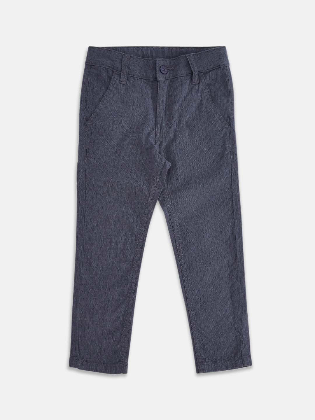 

Pantaloons Junior Boys Charcoal Grey Checked Cotton Trousers