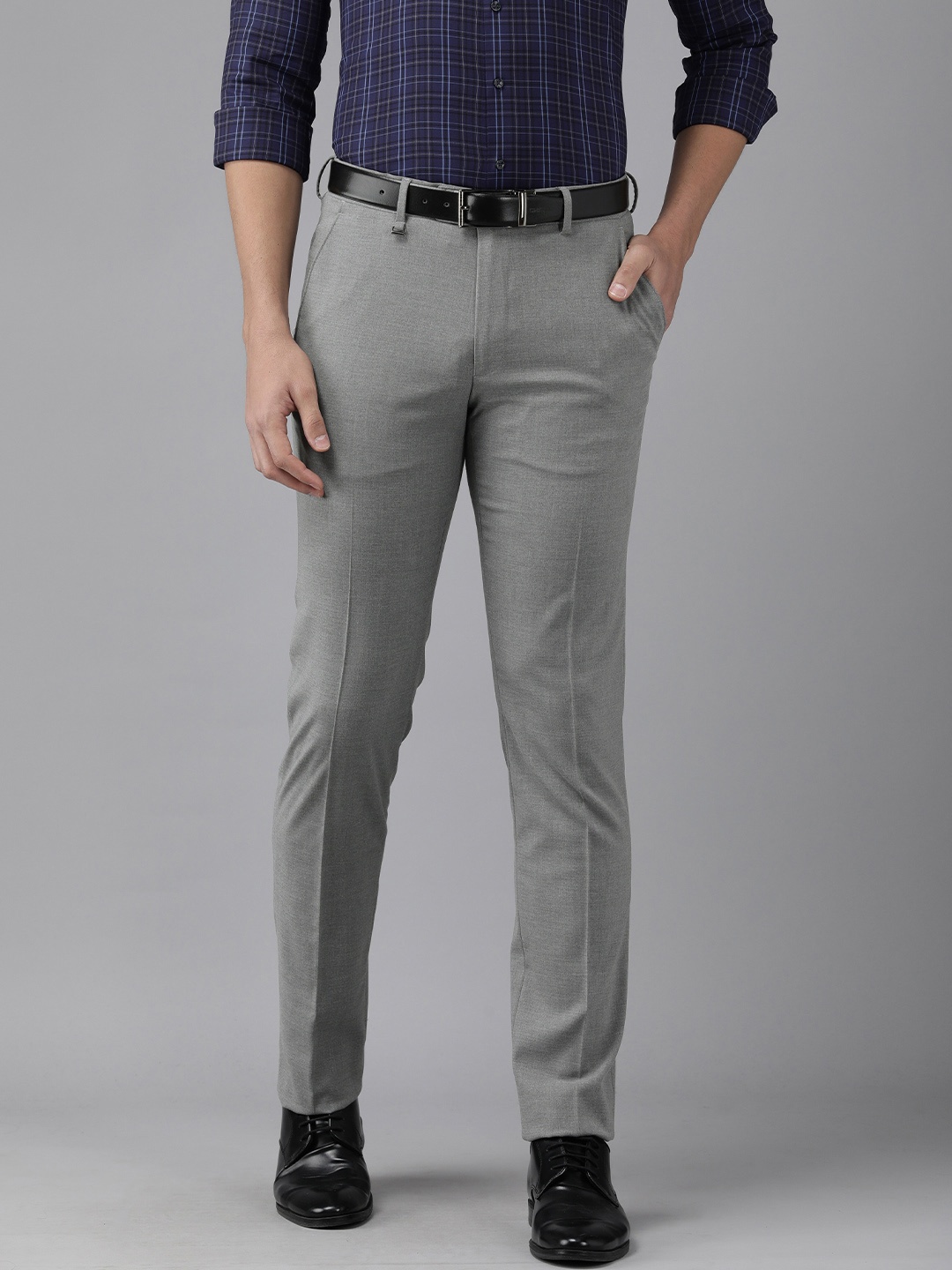 

Van Heusen Men Grey Slim Fit Trousers