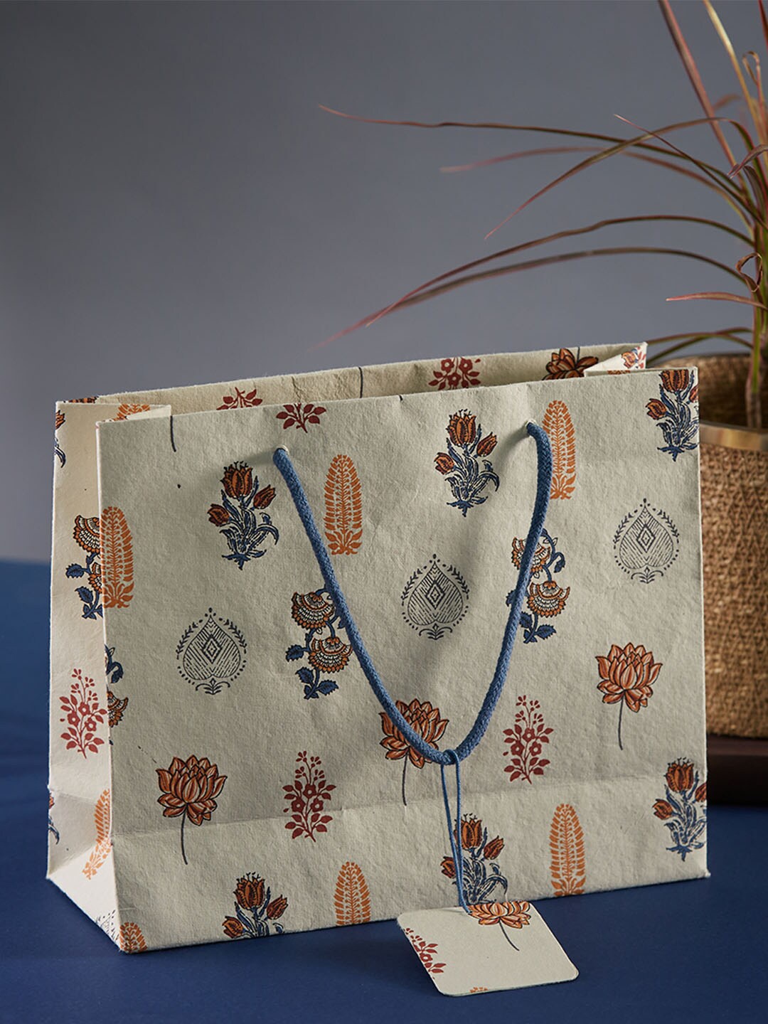 

Fabindia Beige Saatvika Printed GW GPK Paper Bag