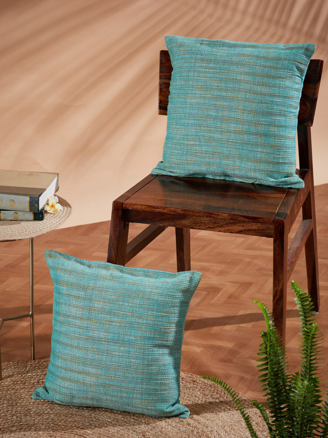 

Fabindia Sea Green Square Cushion Cover