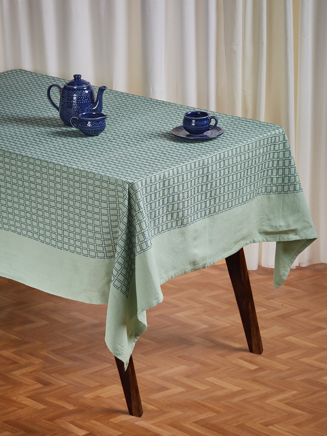 

Fabindia Teal Printed Rectangular 2-Seater Table Covers