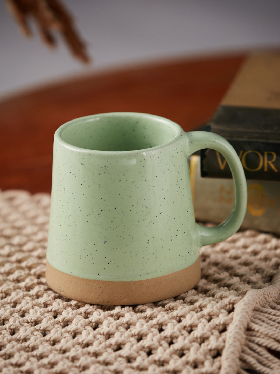 

Fabindia Green Dishwasher Safe Stoneware Glossy Mug 250 ml