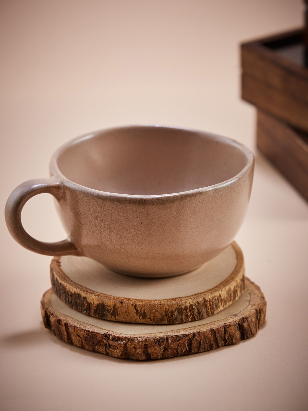 

Fabindia Taupe Ceramic Glossy Soup Bowl