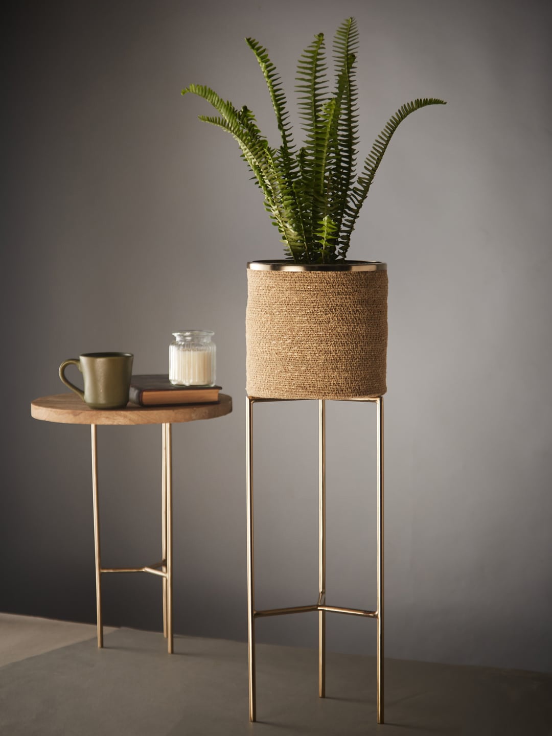 

Fabindia Beige Vardaniya Nat Fibre Planter With Stand