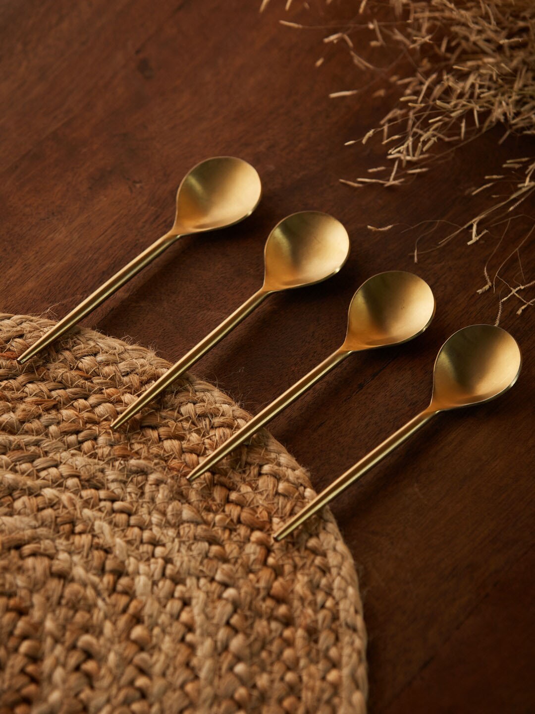 

Fabindia Gold-Toned Set of 4 Dessert Spoons