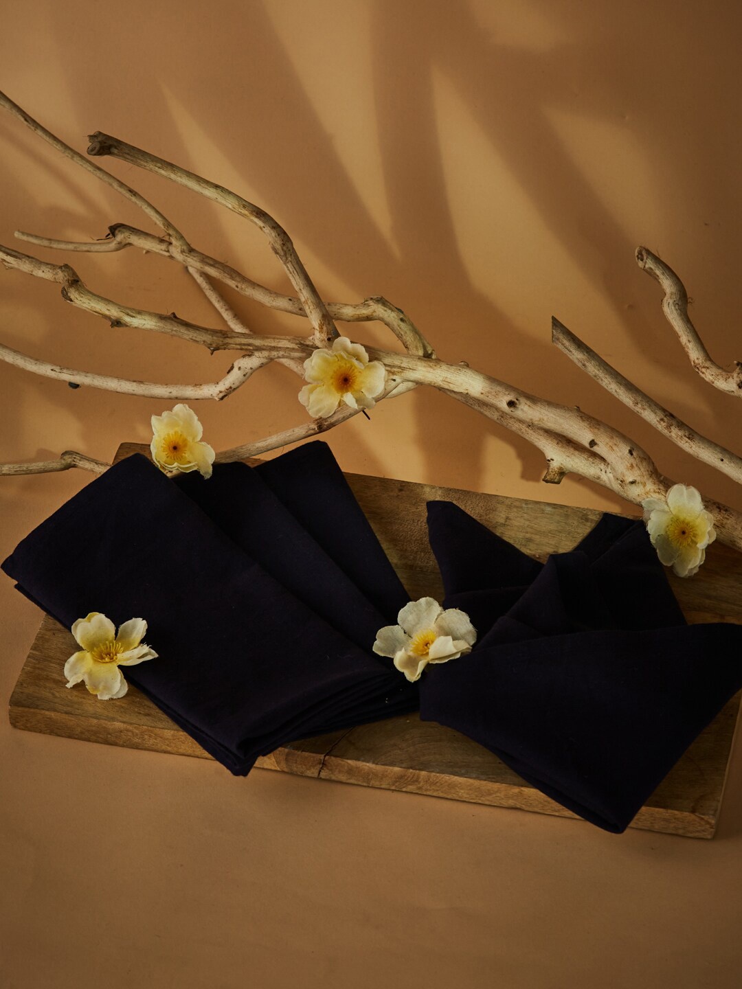 

Fabindia Navy Blue Set of 6 Cotton Table Napkins