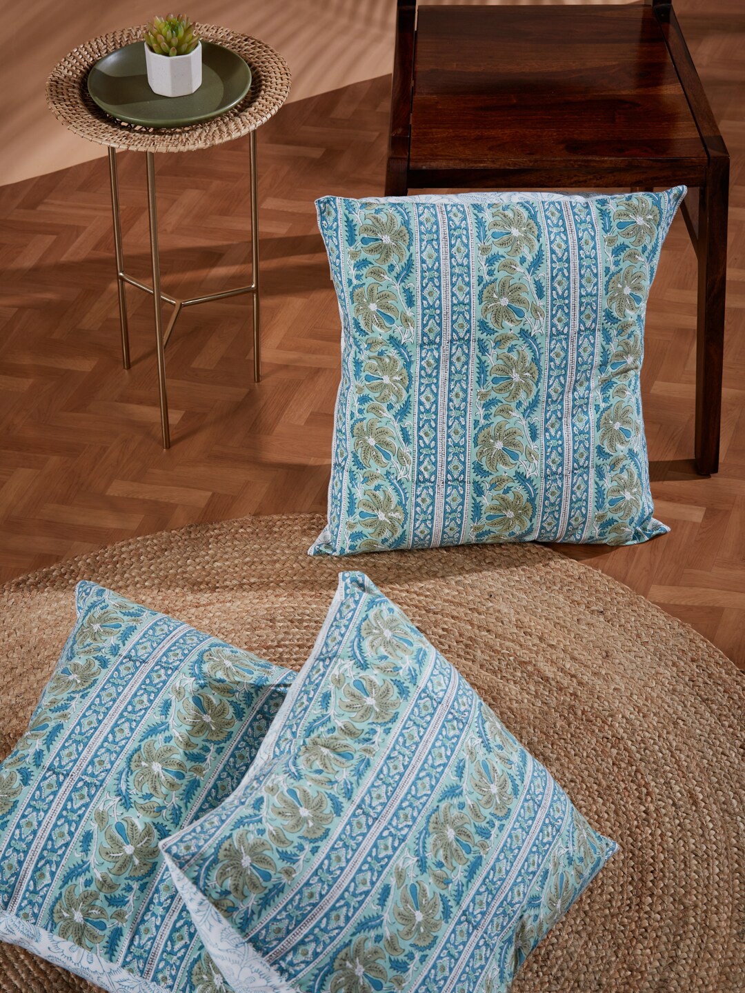 

Fabindia Blue Floral Square Cushion Covers