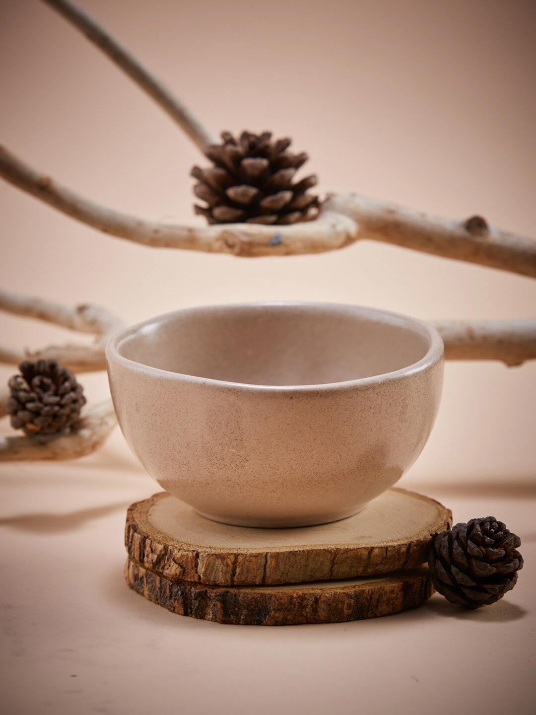 

Fabindia Taupe Ceramic Solid Nut Bowl