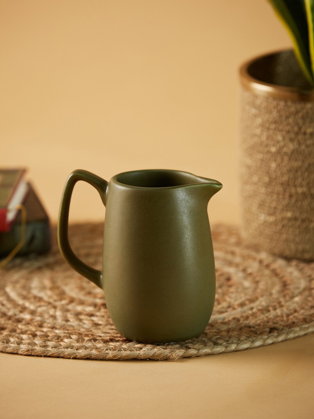 

Fabindia Green Solid Ceramic Large Jug