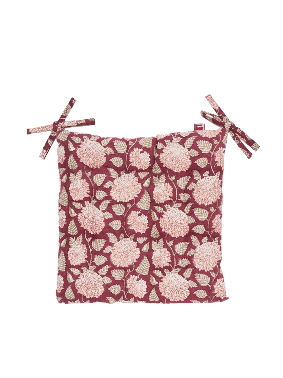 

Fabindia Maroon Block Printed Cotton Chair Pad