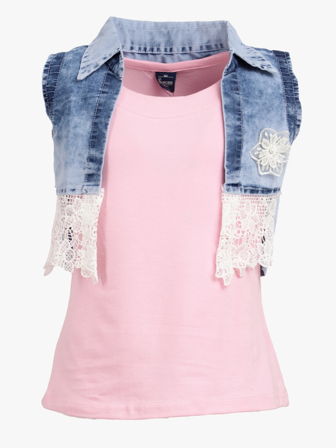 

V-Mart Girls Pink Solid Pure Cotton Top