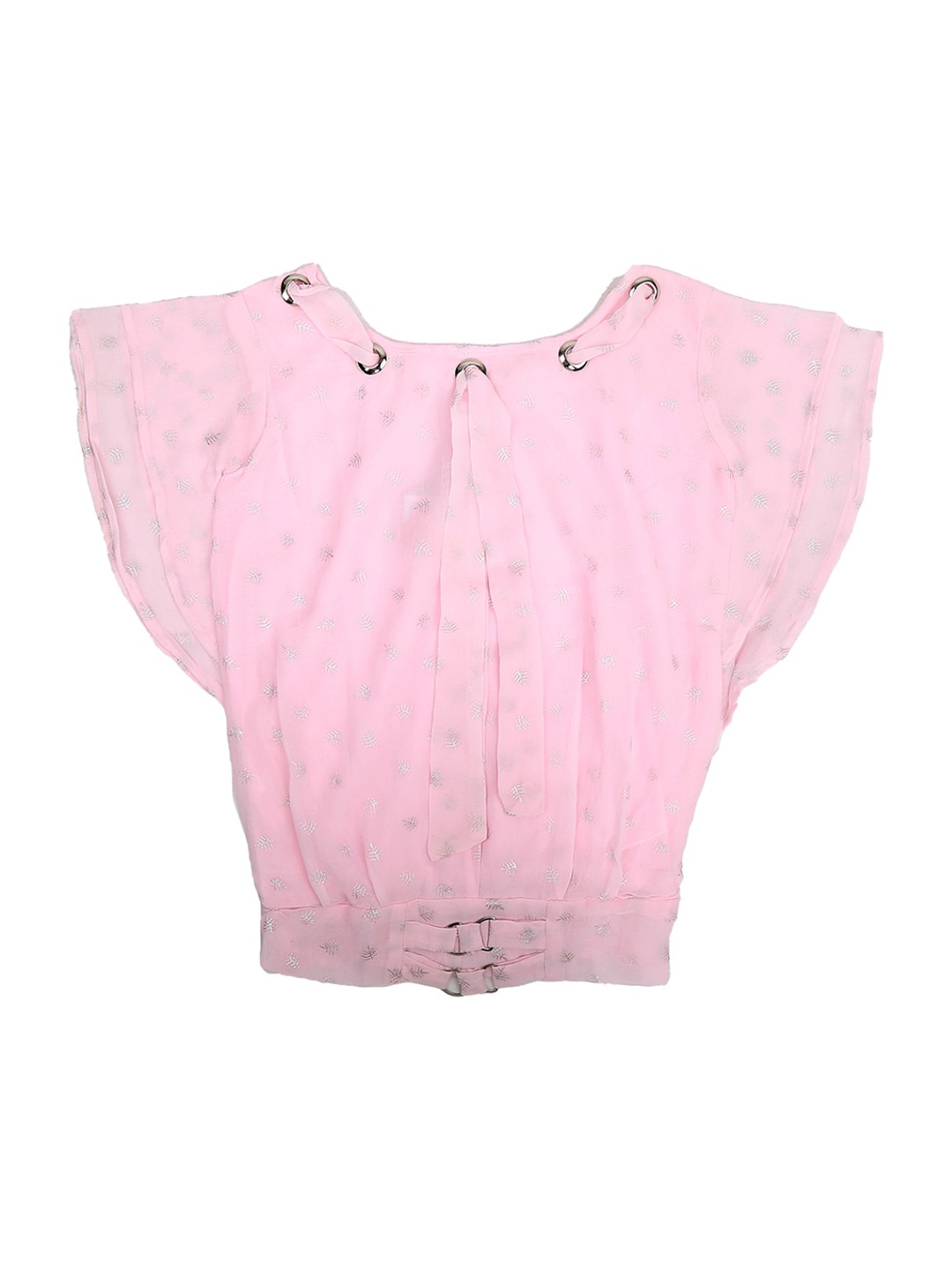 

V-Mart Girls Pink Floral Print Blouson Top