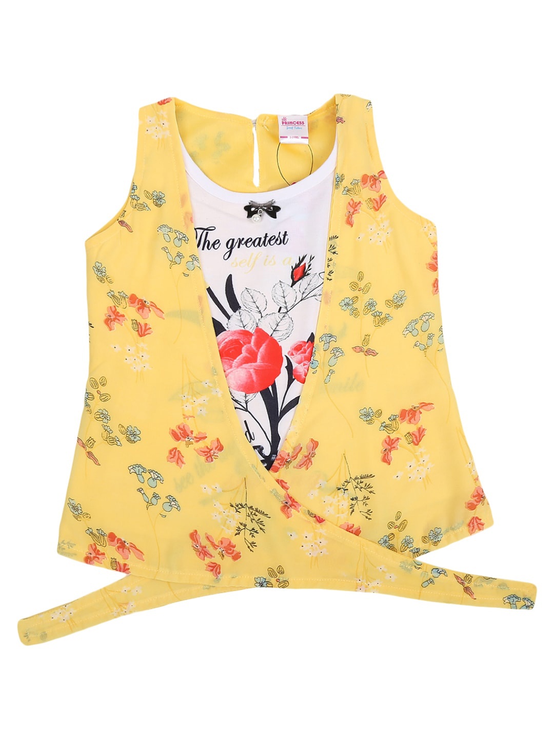 

V-Mart Yellow Floral Print Top