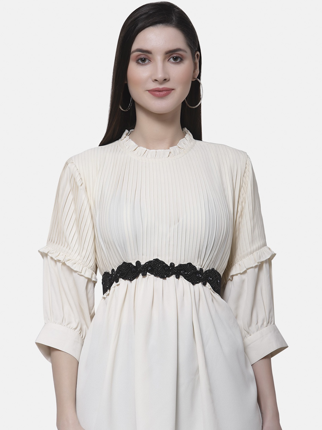 

Anekaant Women Black Velvet Embellished Belt