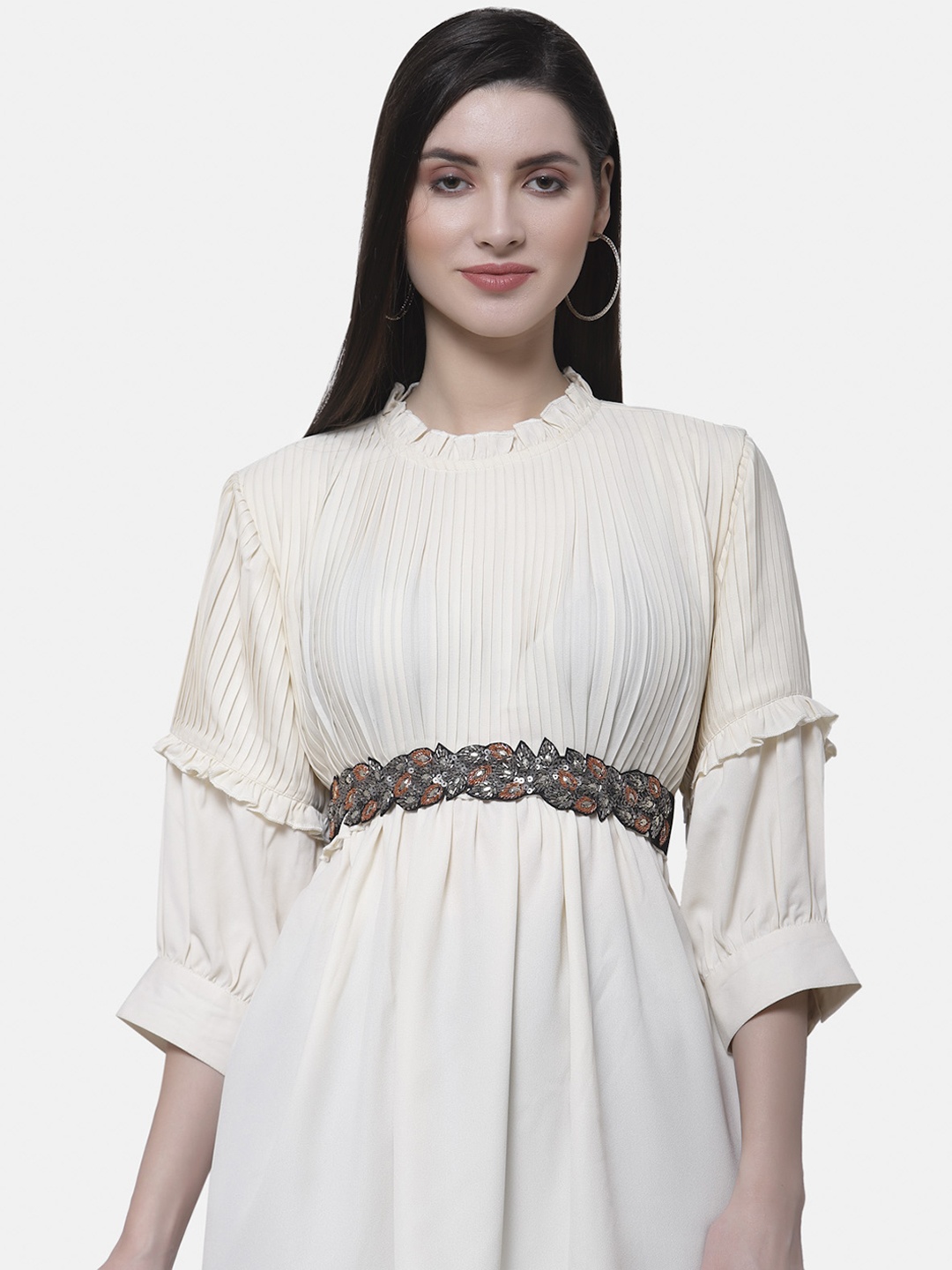 

Anekaant Women Black Velvet Embellished Belt