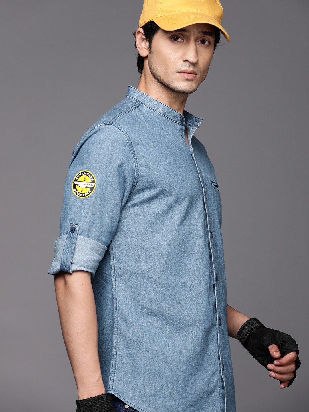 

Ducati Men Blue Slim Fit Denim Casual Shirt