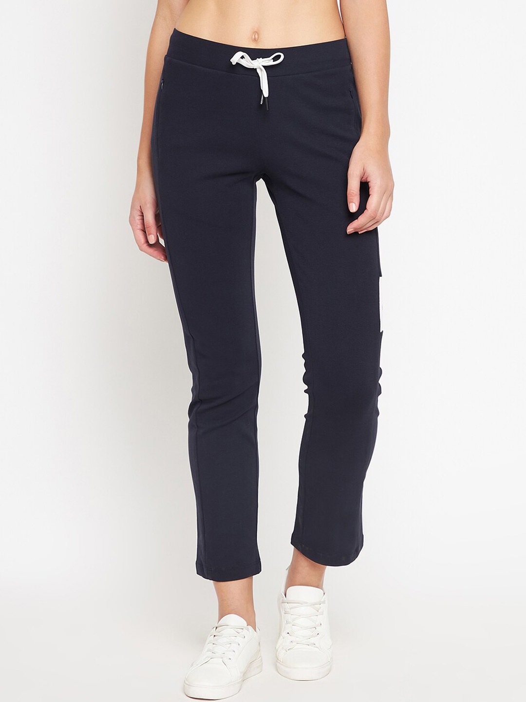 

Madame Women Navy Blue Solid Track Pants