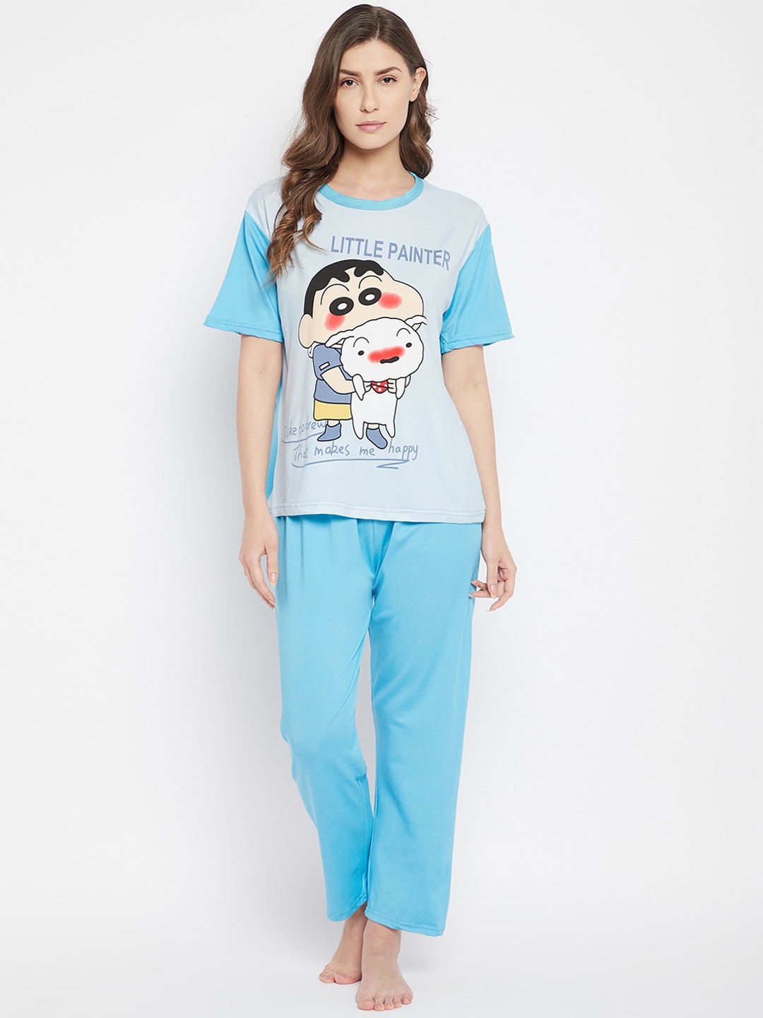 

Camey Women Blue & Black Printed Night suit