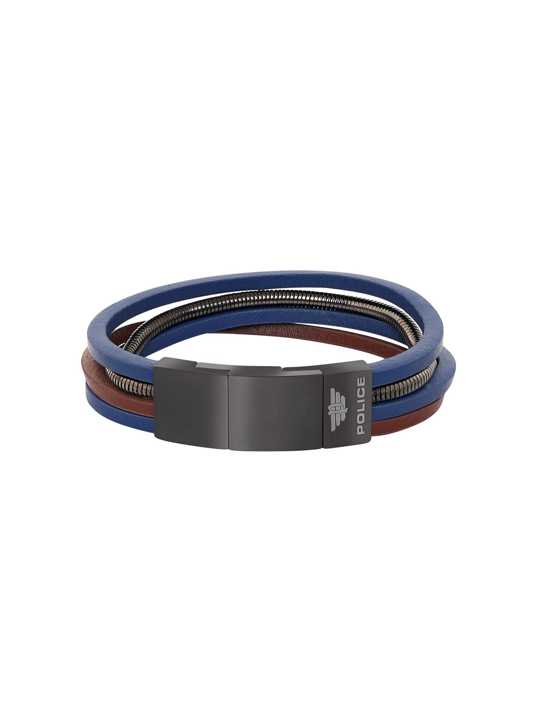 

Police Men Blue & Red Leather Multistrand Bracelet