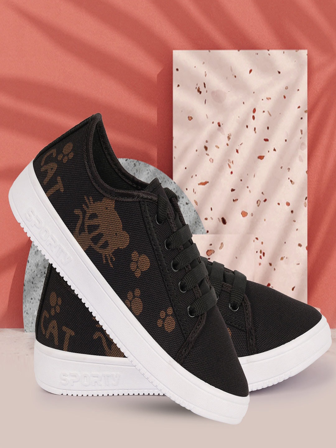 

Longwalk Women Black Printed Sneakers