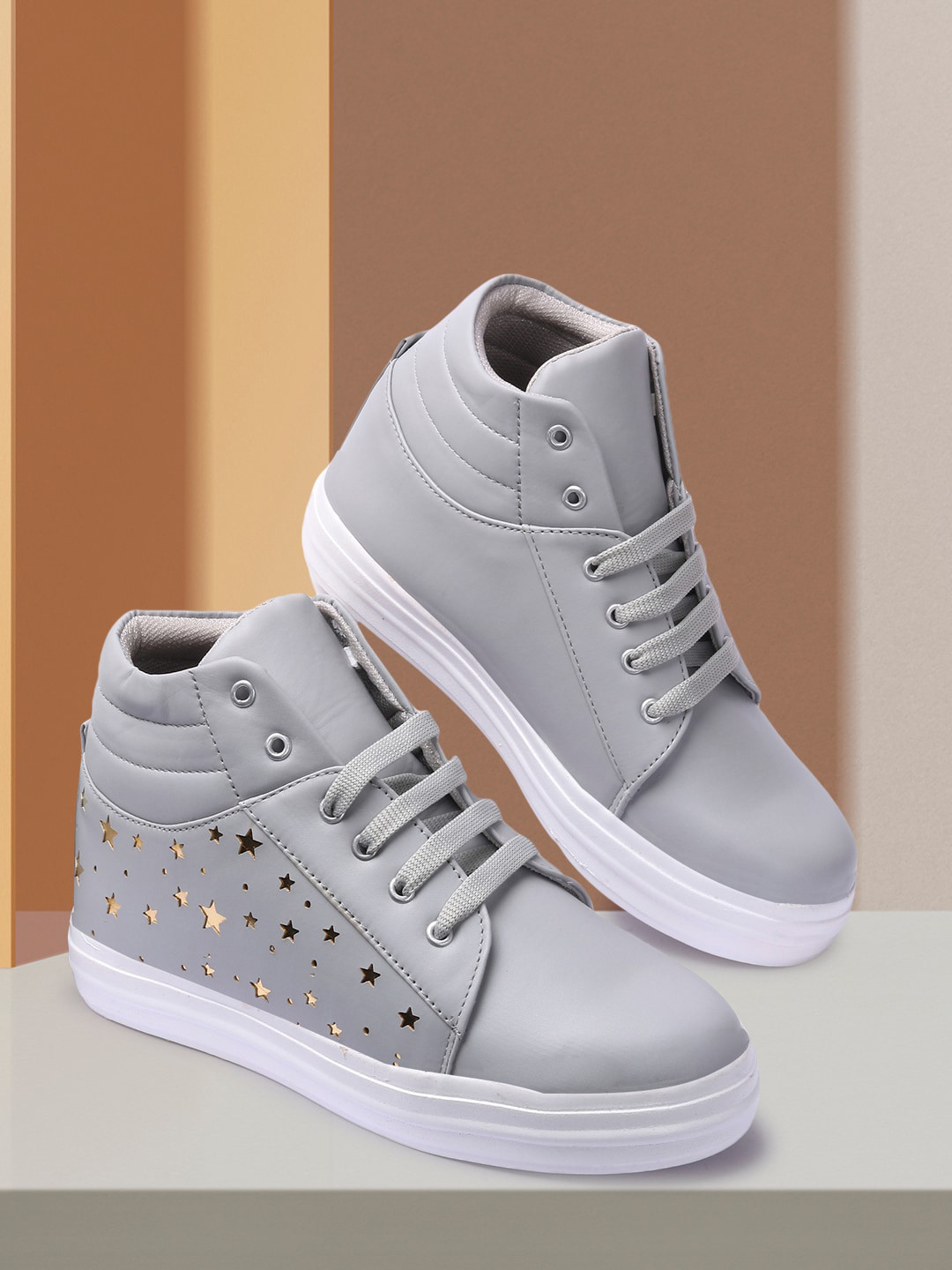

Longwalk Women Grey & Golden Sneakers