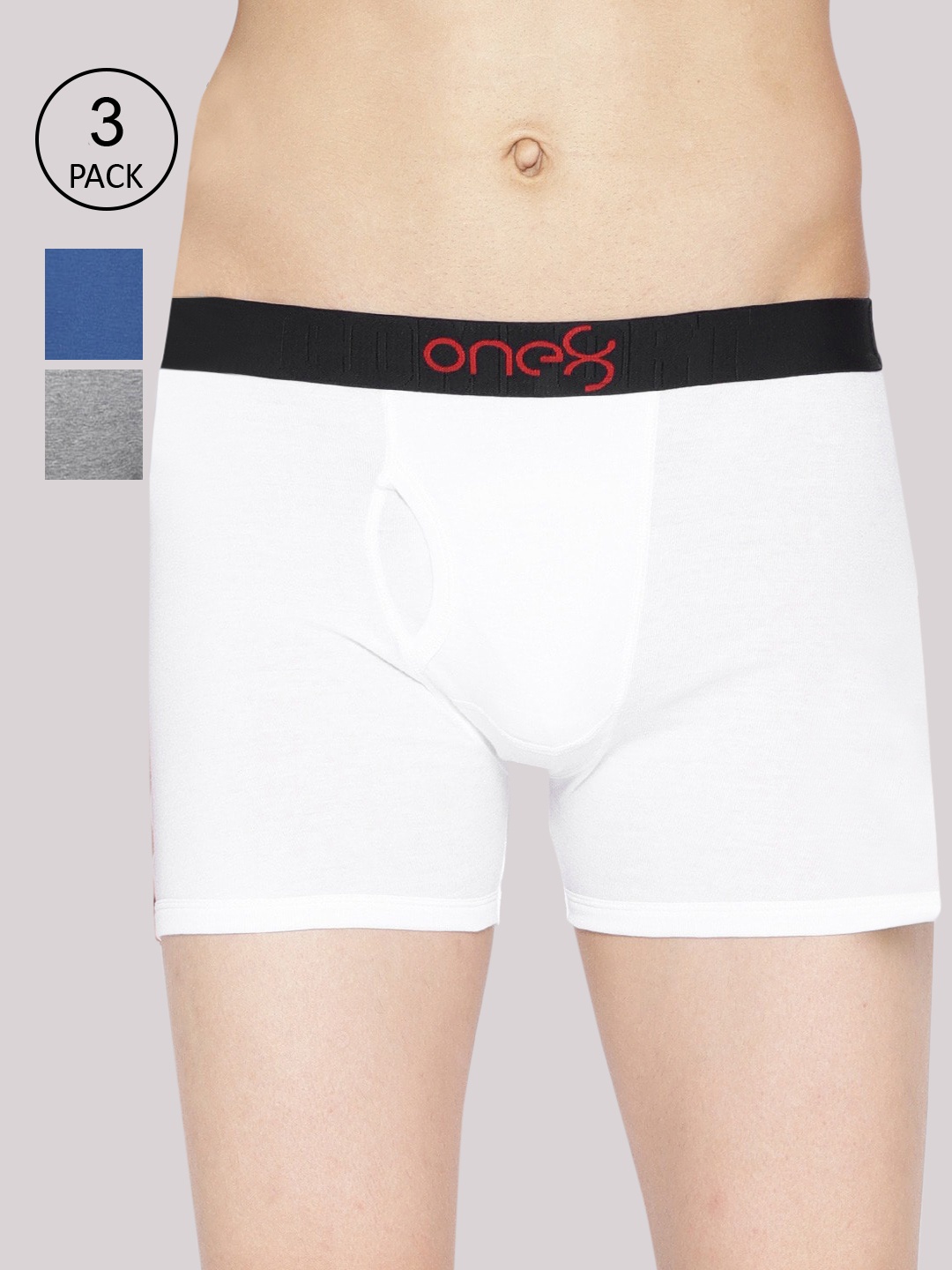 

one8 by Virat Kohli Men Pack of 3 Solid cotton Trunk, White