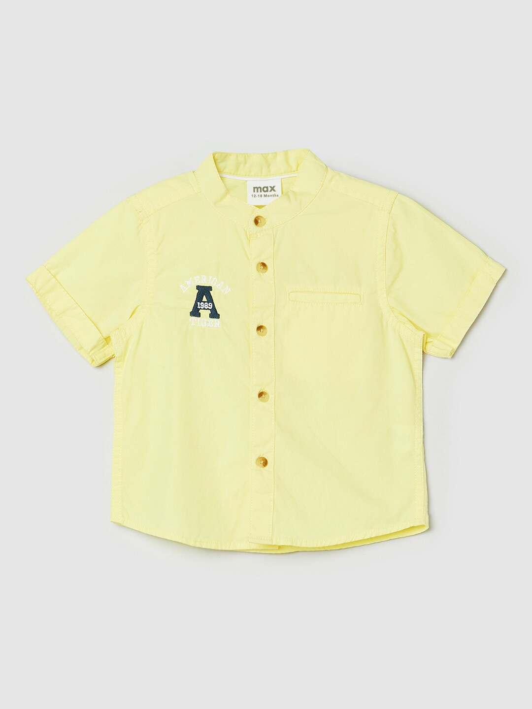 

max Boys Yellow Cotton Casual Shirt