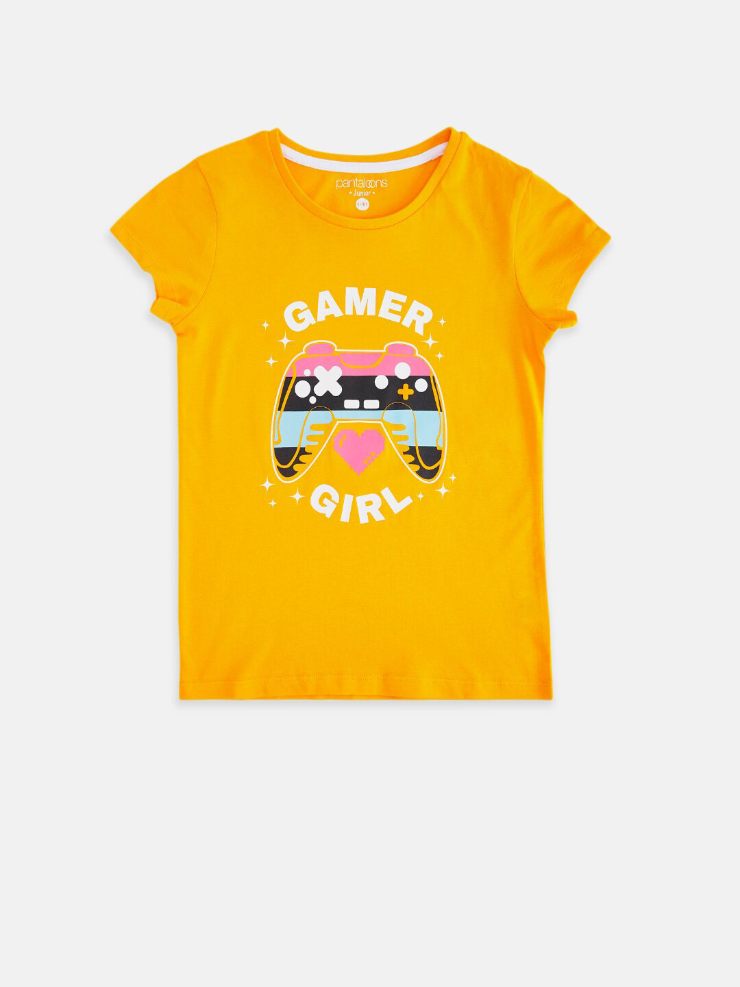 

Pantaloons Junior Girls Yellow Printed T-shirt