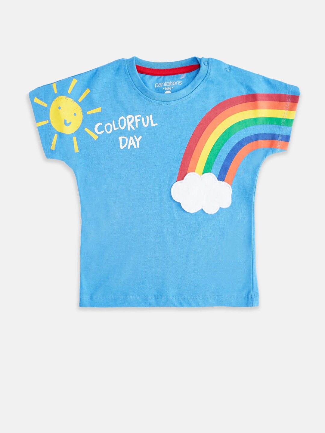 

Pantaloons Baby Boys Blue Printed Extended Sleeves T-shirt