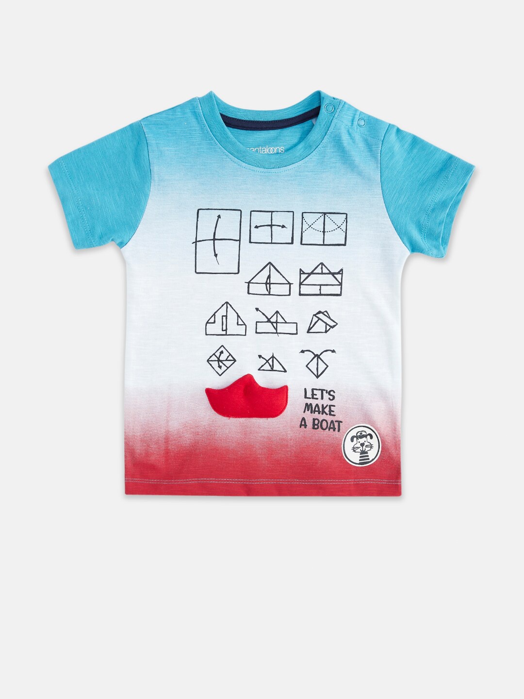 

Pantaloons Baby Boys Blue & White Printed T-shirt