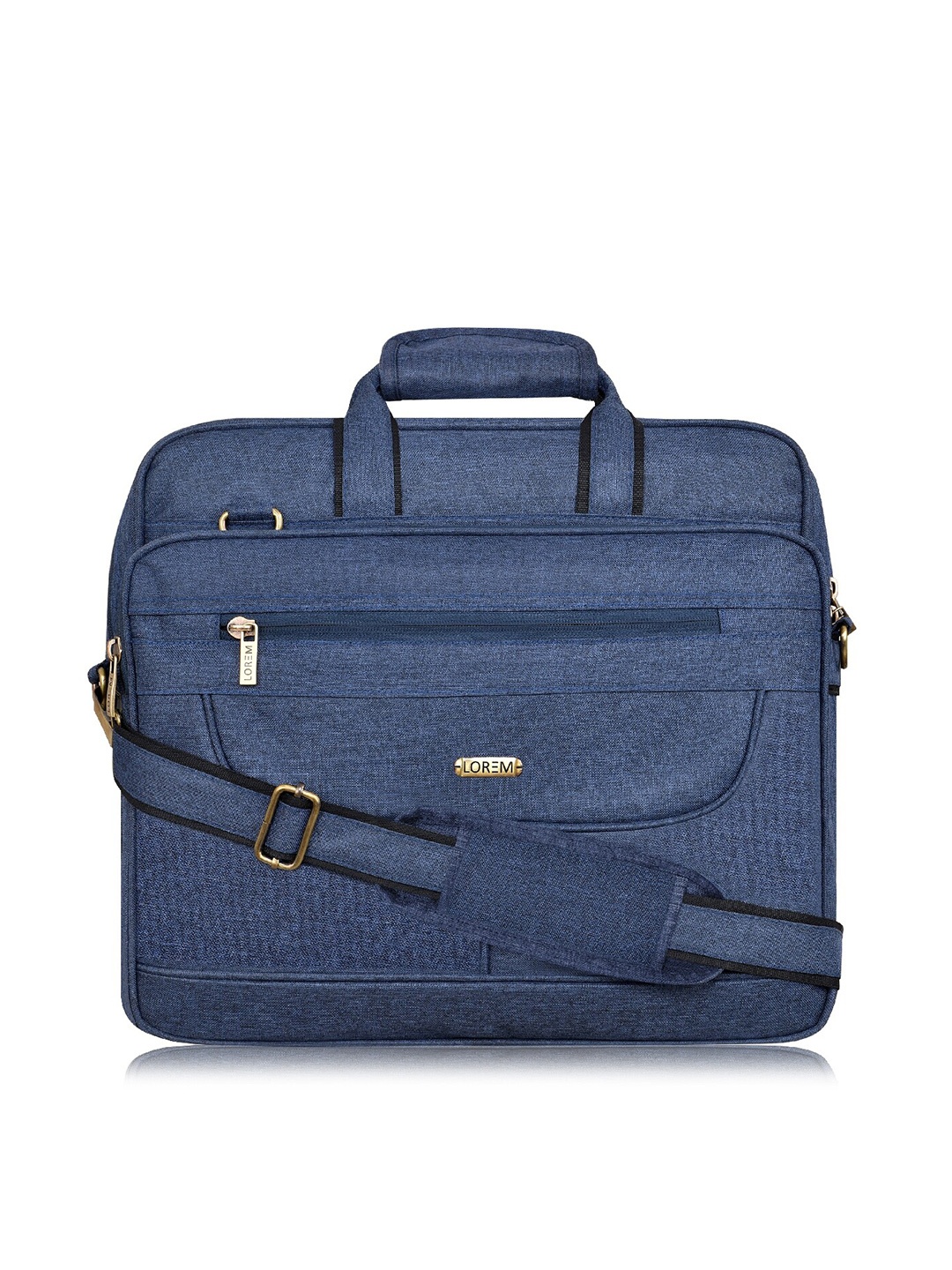 

LOREM Unisex Blue Textured 16" Messenger Bag