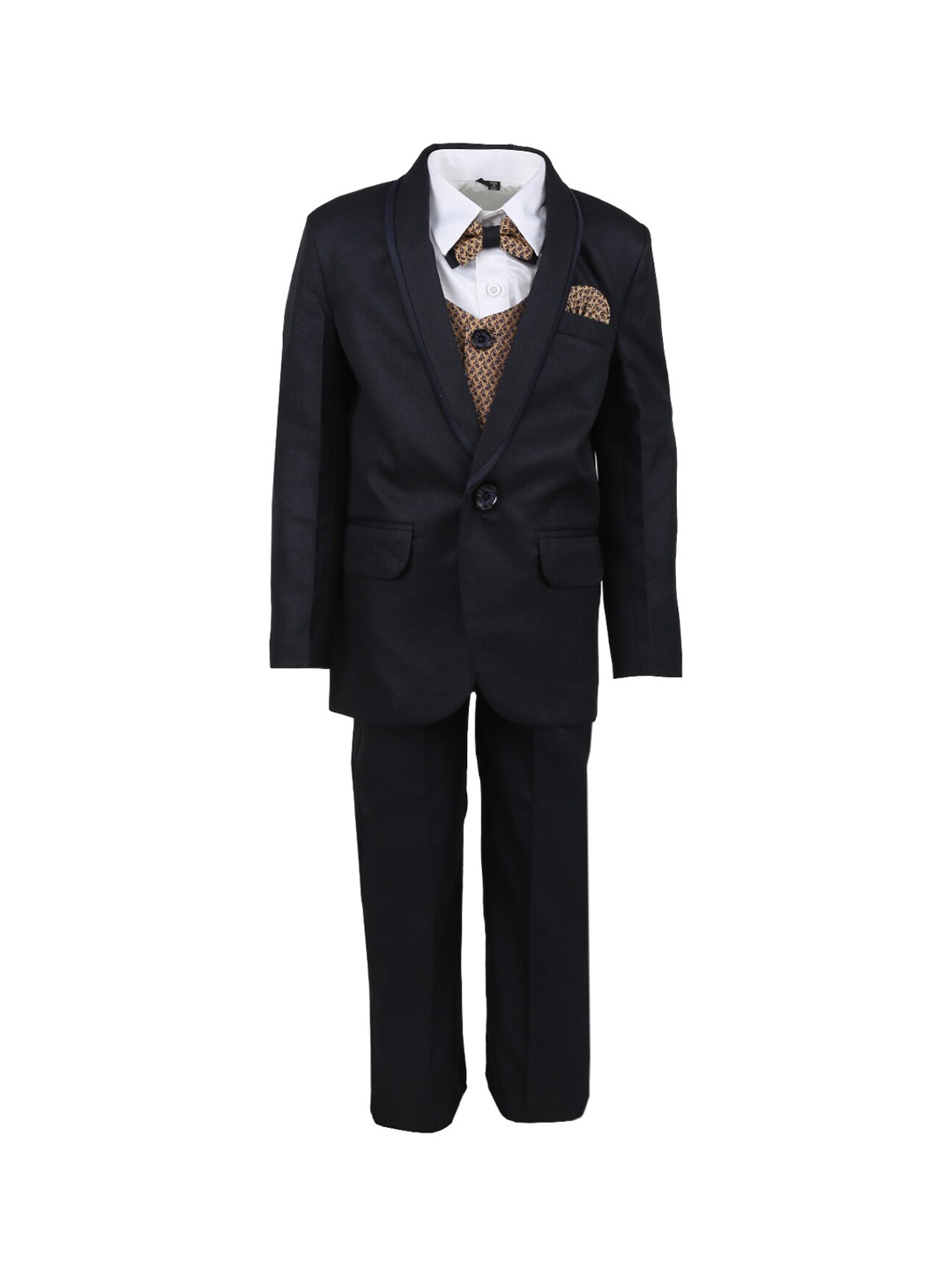 

V-Mart Boys Navy Blue Solid Single Breasted Suit