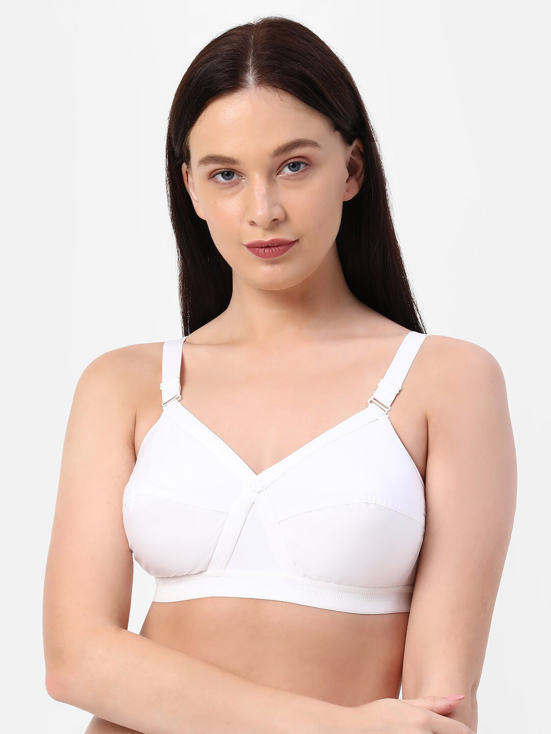 

Planetinner Non Padded Non Wired Full Coverage Pure Cotton Minimizer Bra CB4, White