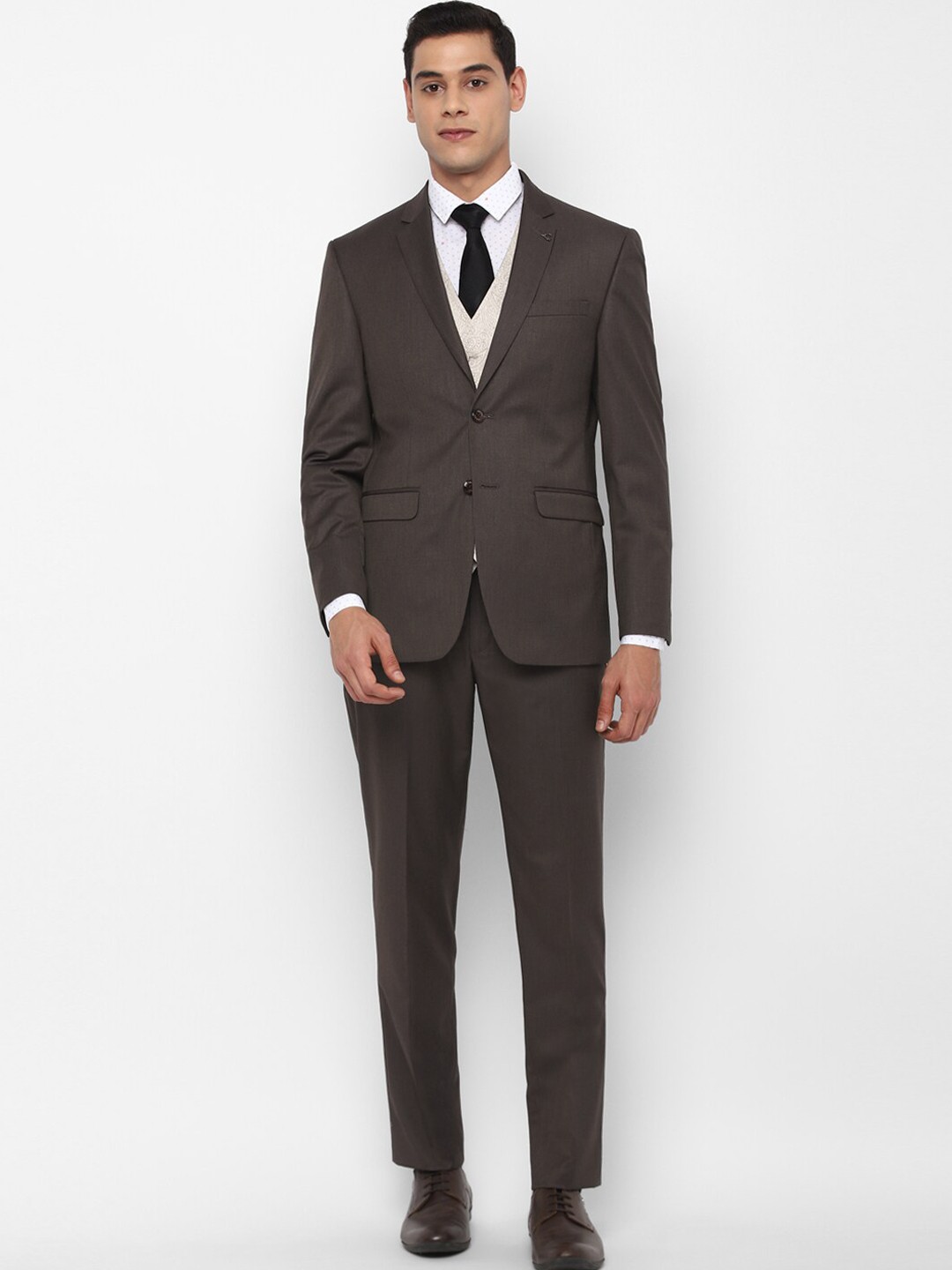 

Allen Solly Men Brown Single-Breasted Slim-Fit 3-Piece Formal Suit